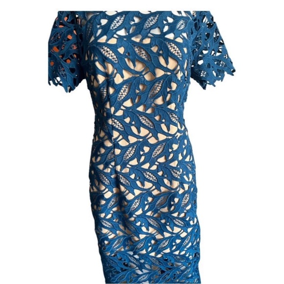 KEEPSAKE the Label Blue Sheath Midi Dress Short Sleeve Crew Neck - Picture 3 of 4